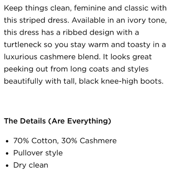 Rag & Bone Kate Turtleneck Sweater Mini Dress Cashmere Blend Striped Long sleeve - Picture 16 of 16